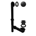 Westbrass 593144-62 14in Black Tubular Bathtub Waste & Overflow with Tip-Toe Drain Plug – Matte Black