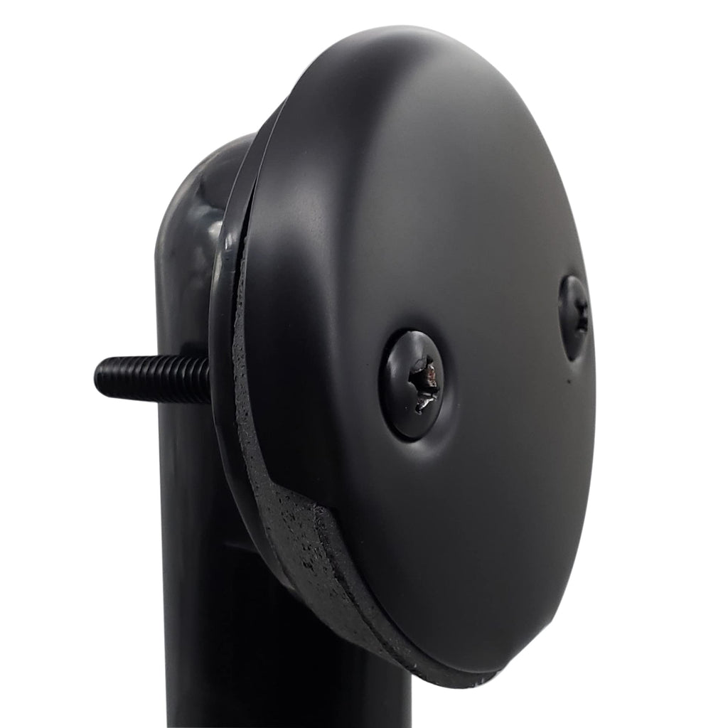 Westbrass 593144-62 14in Black Tubular Bathtub Waste & Overflow with Tip-Toe Drain Plug – Matte Black
