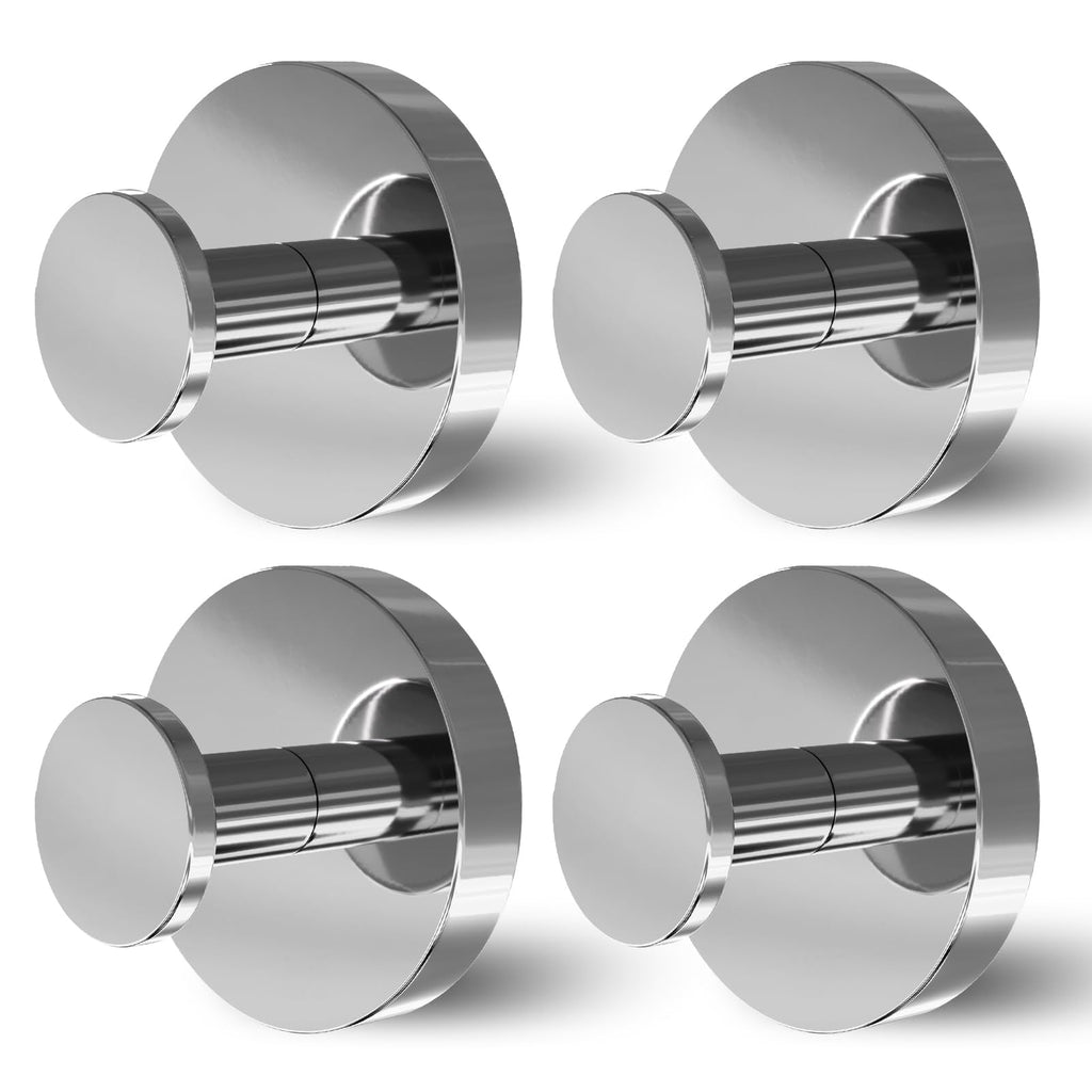 WingWider Shower Hooks – Strong Suction Cup for Glass & Tile, 4-Pack (Mirror)