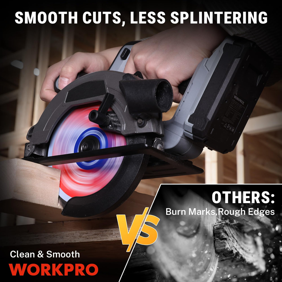 WORKPRO 7.25 Inch 60T Fine Finish Plywood Cutting Blade – Thin Kerf, Carbide Tipped, ATB Tooth