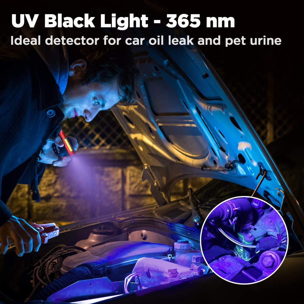 WORKPRO Rechargeable Pen Light | 450 Lumen LED + 365nm UV Black Light