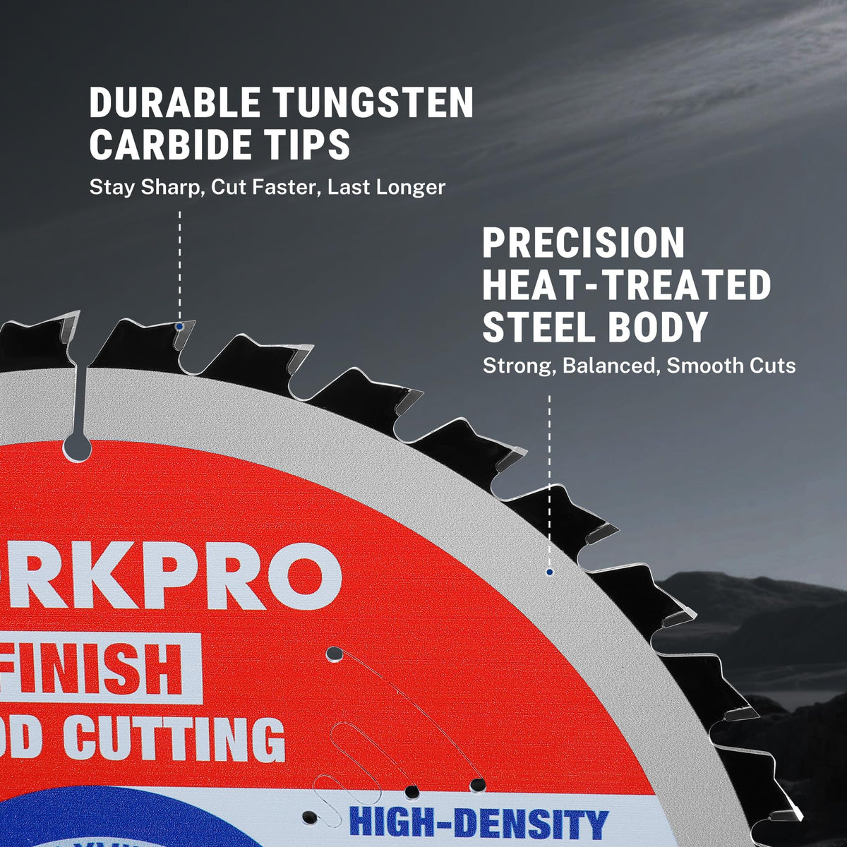 WORKPRO 7.25 Inch 60T Fine Finish Plywood Cutting Blade – Thin Kerf, Carbide Tipped, ATB Tooth