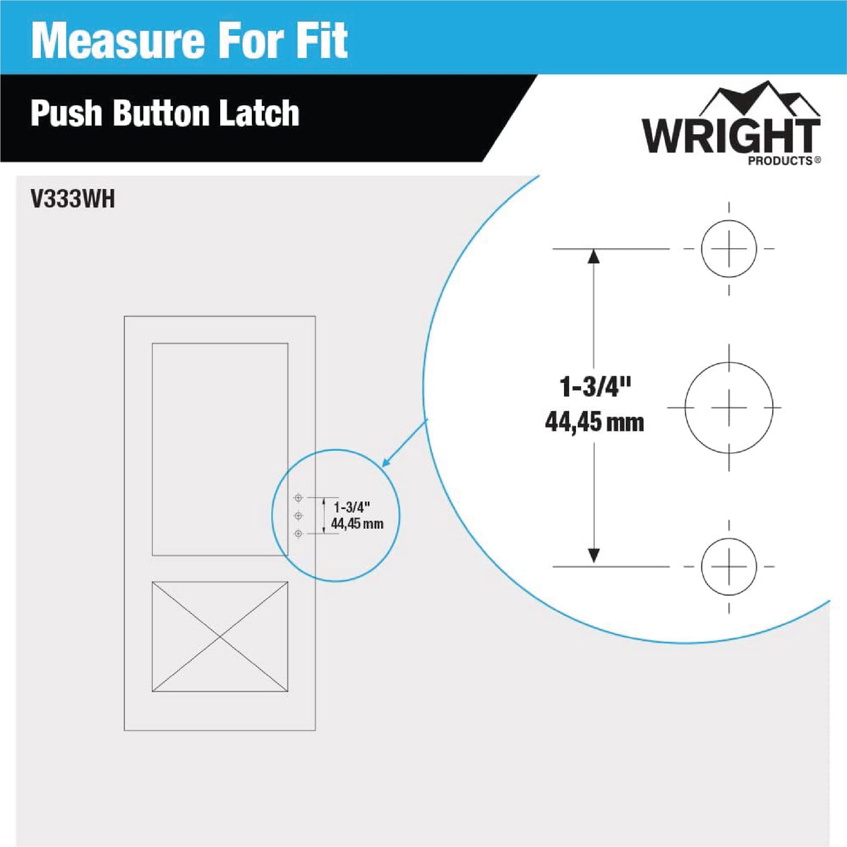 Wright Products Push Button Door Latch for Storm & Screen Doors - White