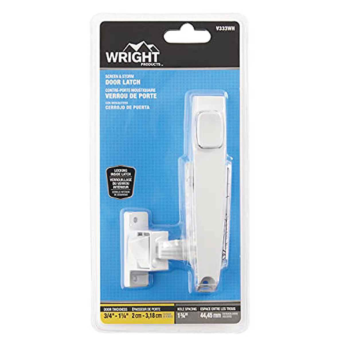 Wright Products Push Button Door Latch for Storm & Screen Doors - White