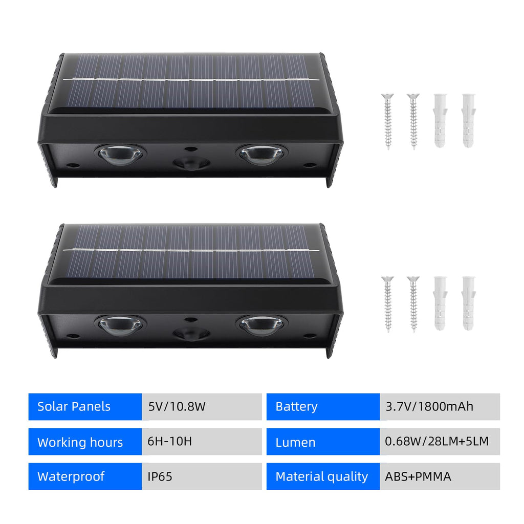 XmnSoly Solar Lights Outdoor 3000K Warm White – Dusk to Dawn, Waterproof, 2 Pack