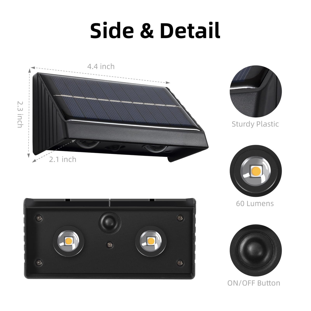 XmnSoly Solar Lights Outdoor 3000K Warm White – Dusk to Dawn, Waterproof, 2 Pack