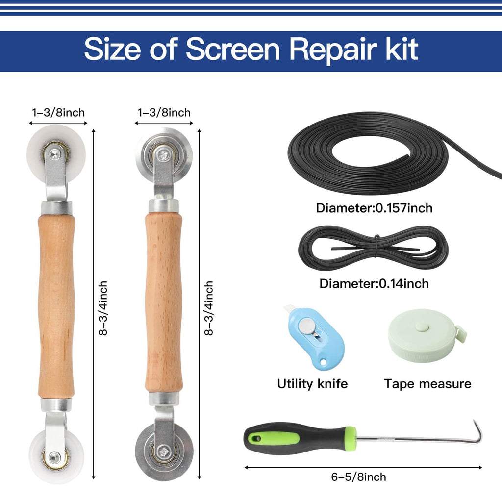 Yolovit Window Screen Repair Kit – 48x114 Mesh with All Tools (8-in-1)
