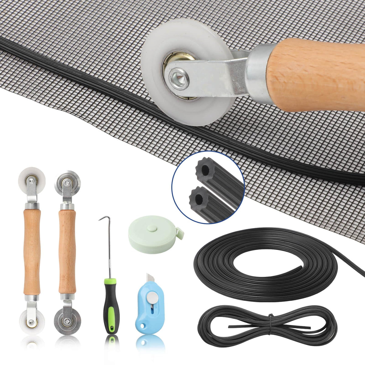 Yolovit Window Screen Repair Kit – 48x114 Mesh with All Tools (8-in-1)
