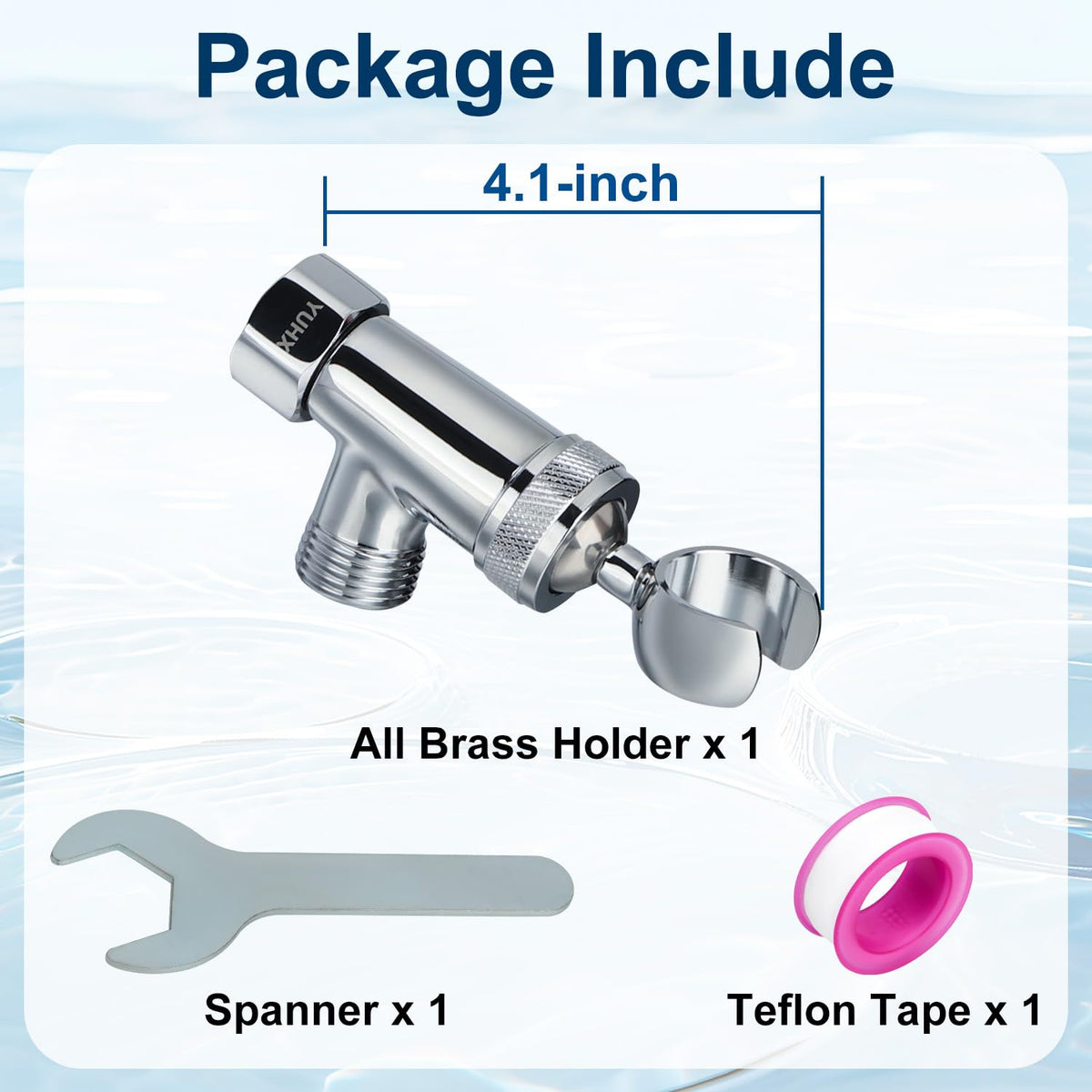 YUHX All-Metal Brass Shower Head Holder – Adjustable B-Style Shower Arm Mount with Premium Chrome