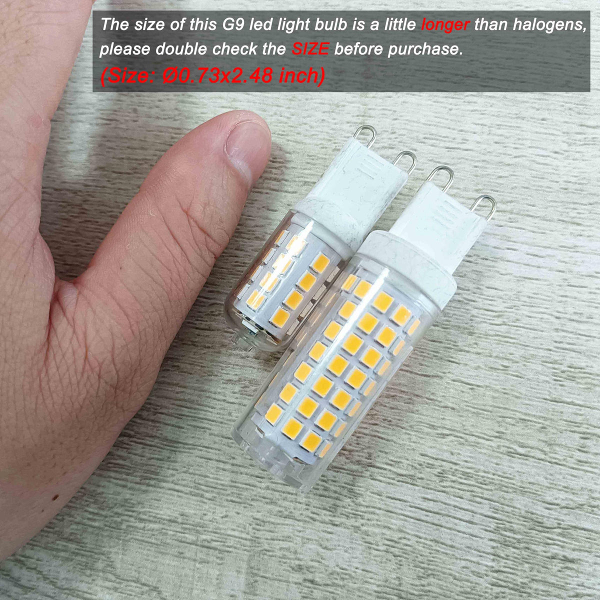 Ziomitus No Flicker G9 LED Bulbs 6W Dimmable 2700K, 600LM, 360° | AC120V, 5-Pack