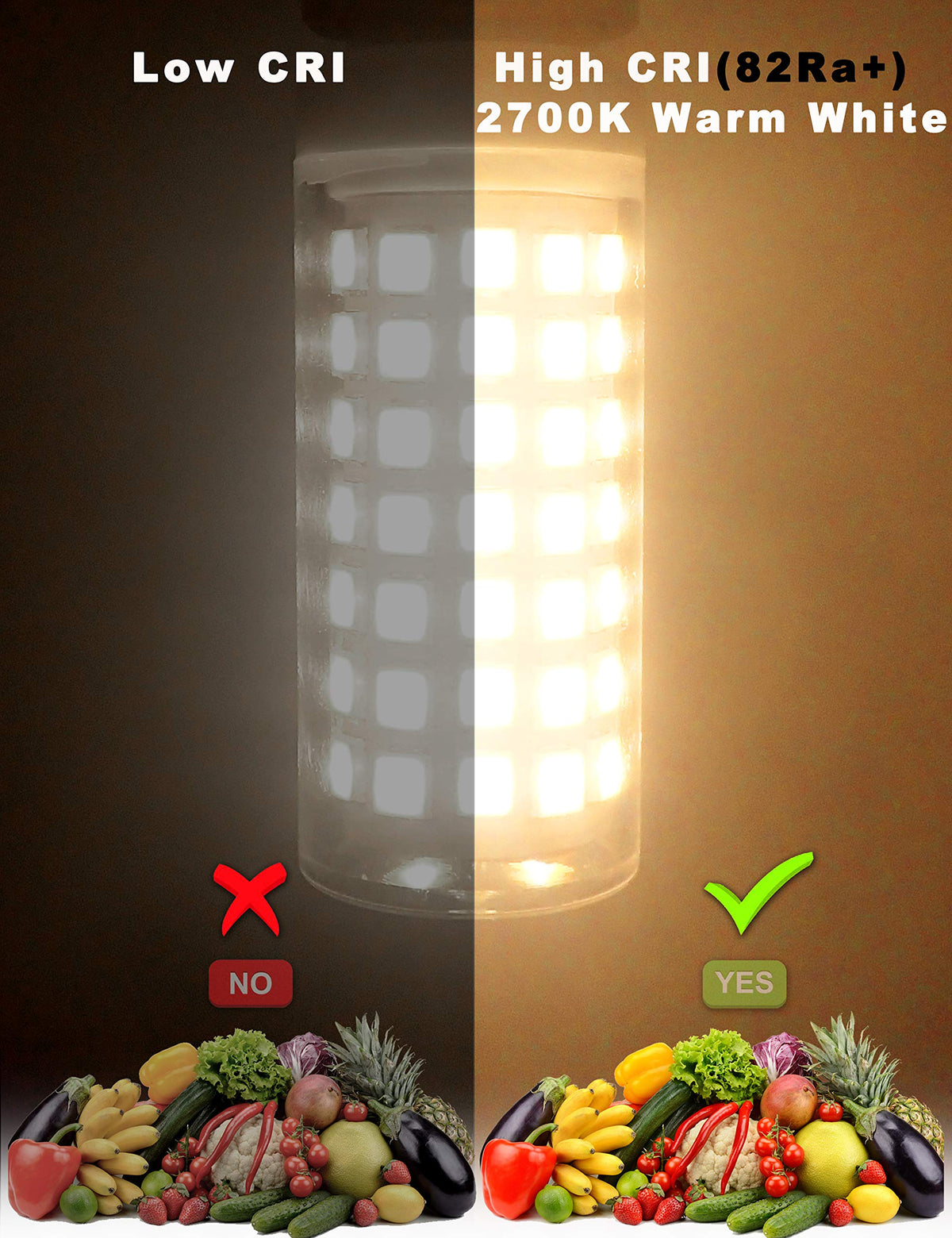 Ziomitus No Flicker G9 LED Bulbs 6W Dimmable 2700K, 600LM, 360° | AC120V, 5-Pack